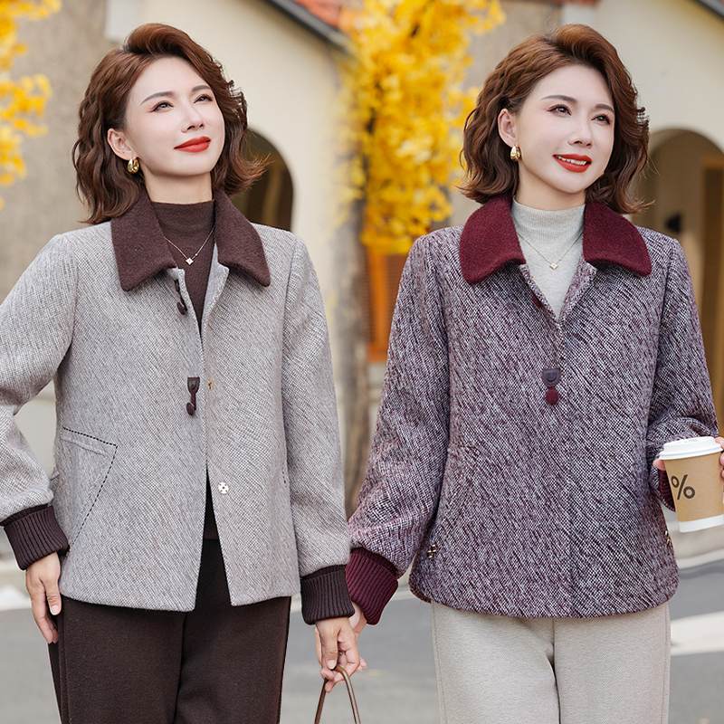 外套冬装妈妈装中老年女装棉衣秋冬新款加绒加厚气质棉服保暖上衣