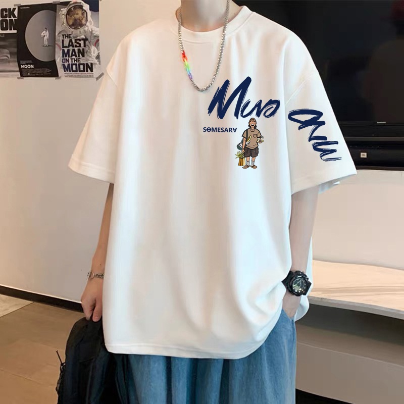 潮牌美式纯棉短袖t恤男女同款宽松ins大码半袖夏季学生青少年上衣