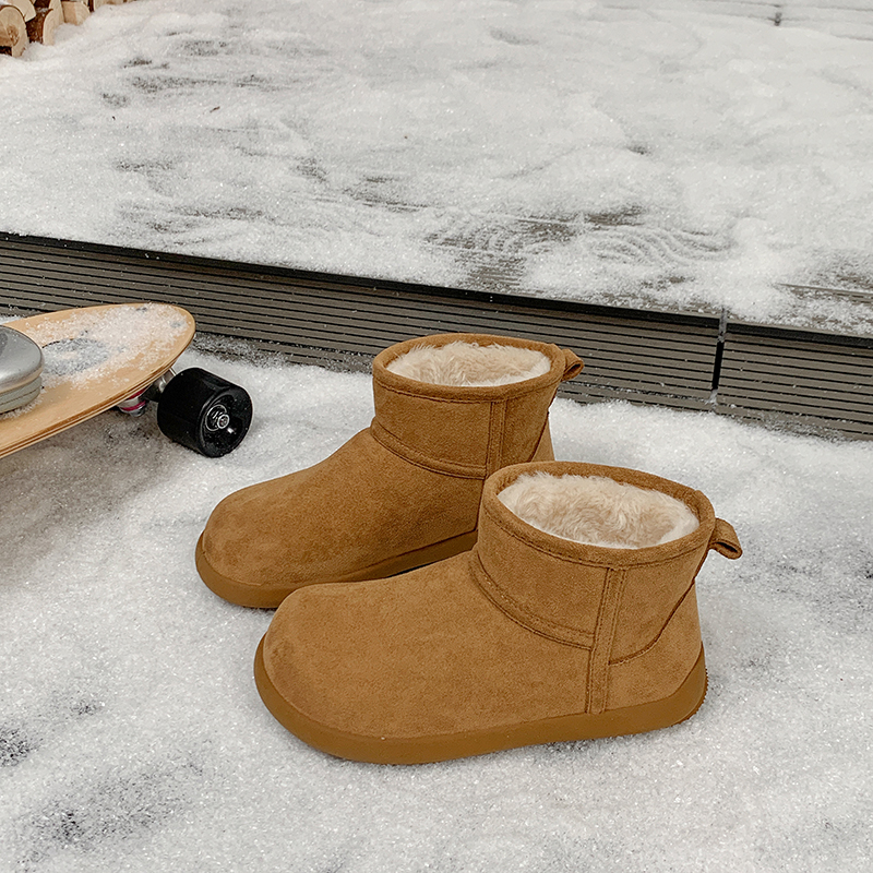 厚底雪地靴女时尚2025冬季新款周冬雨同款加厚保暖面包棉鞋子