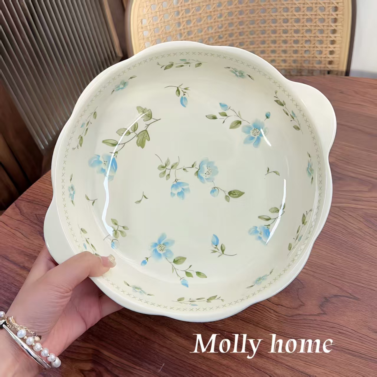 【大汤碗】兰玲花家用酸菜鱼汤碗双耳汤碗陶瓷餐具汤碗大容量