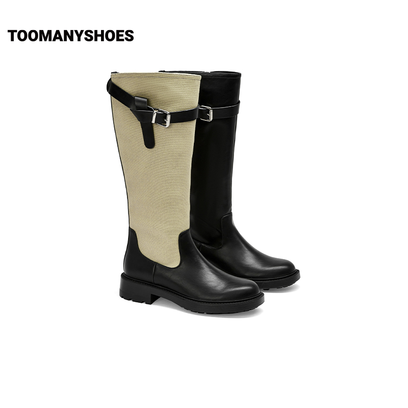 【达人T】Toomanyshoes靴子25秋冬新款目光锁定曲奇厚底长靴骑士靴