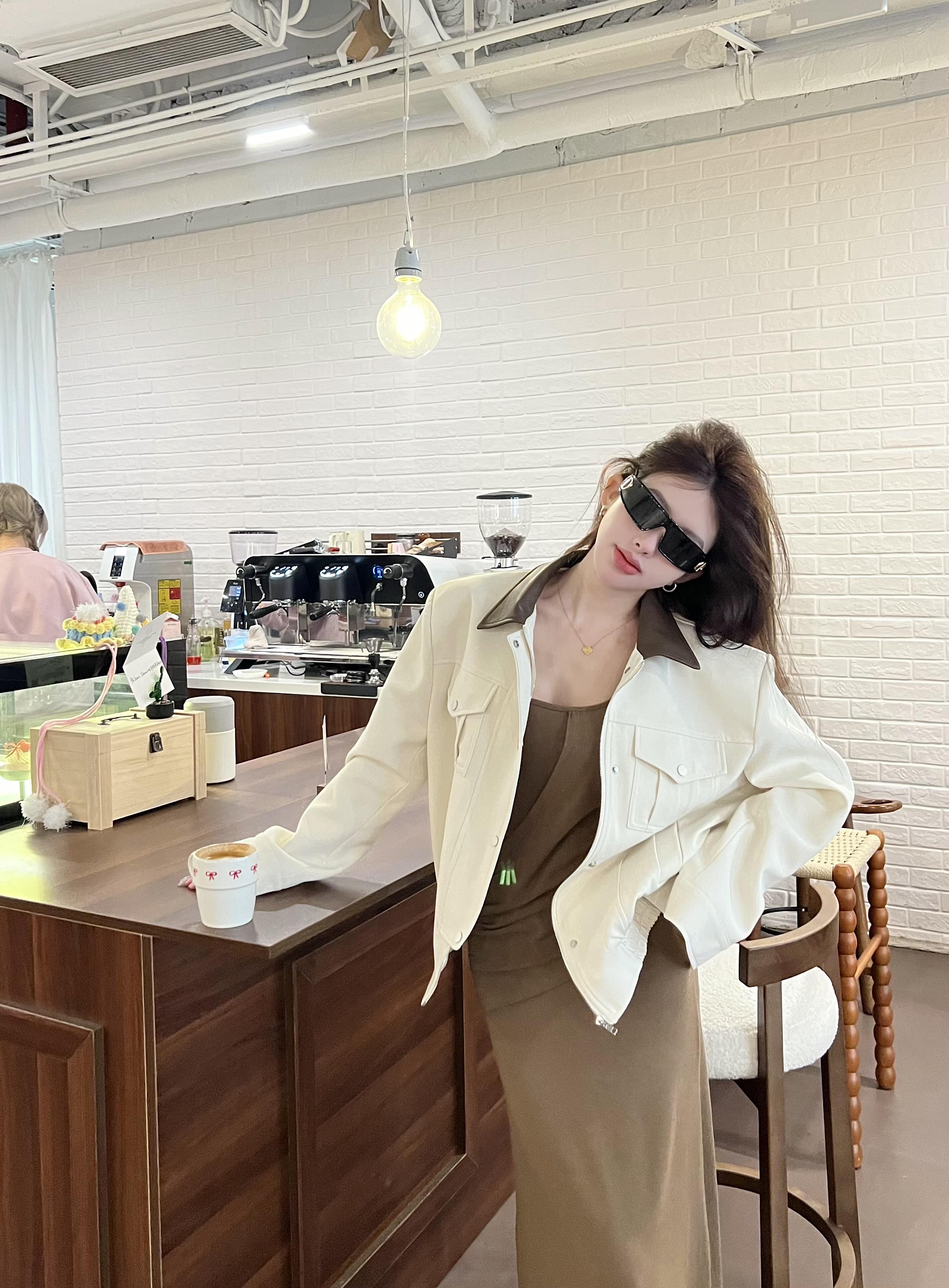 拼接撞色英伦风外套女2025年春季新款复古高级感时尚气质翻领夹克