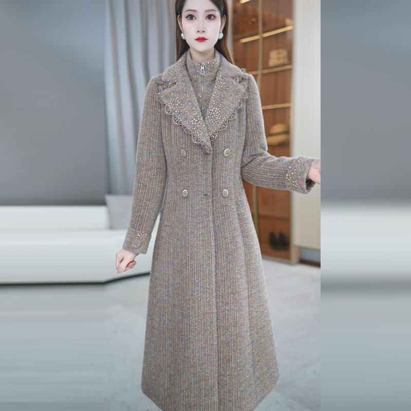 玖慕流行爆款套装裙女2025新款冬修身加厚高级感外套连衣裙两件套