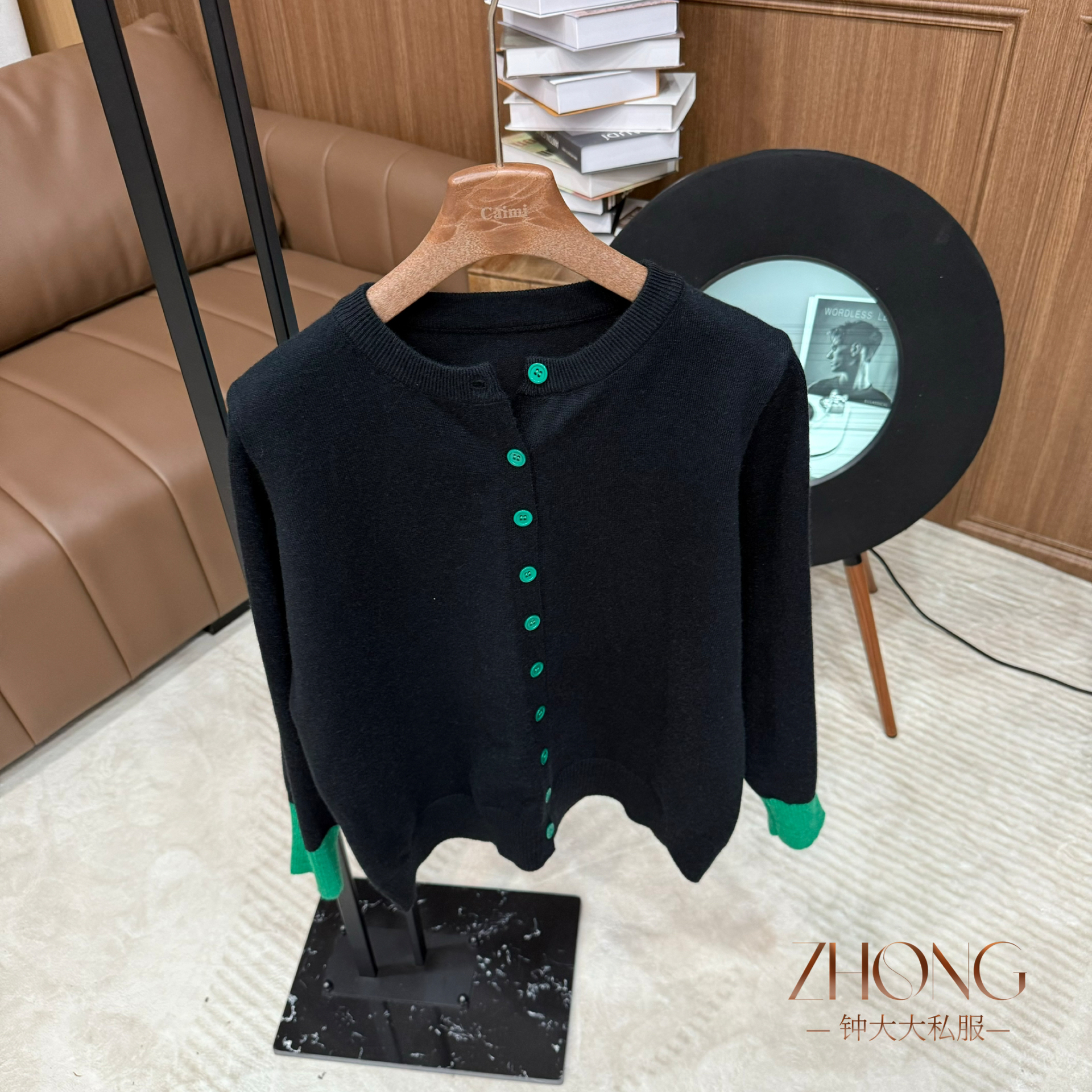 ZHONG大大【】秋冬拼色圆领长袖宽松显瘦针织女款上衣12268