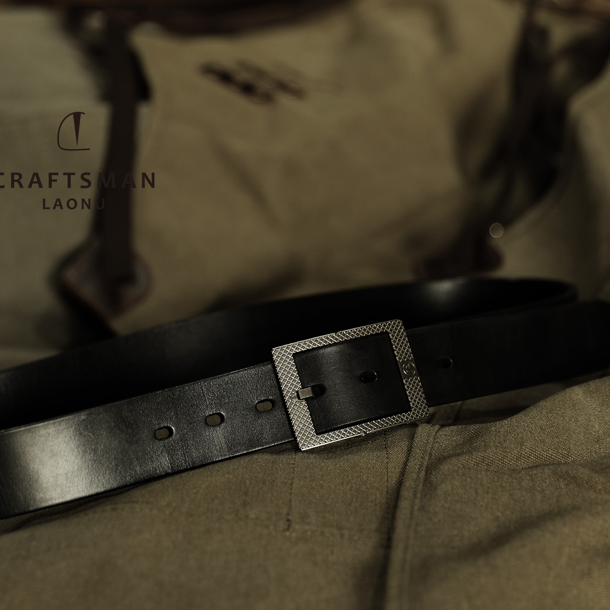 工匠老奴（钛扣+真皮头层牛皮5毫左右厚度）男士休闲款针扣腰带