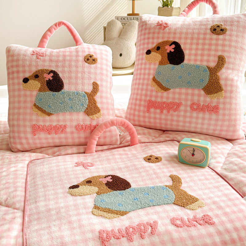 手提款加厚牛奶绒抱枕被子午睡枕汽车载靠枕可折叠办公室二合一