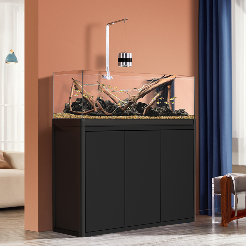 yee溪流鱼缸客厅2024新款超白玻璃家用小型底滤金鱼缸底滤造景缸