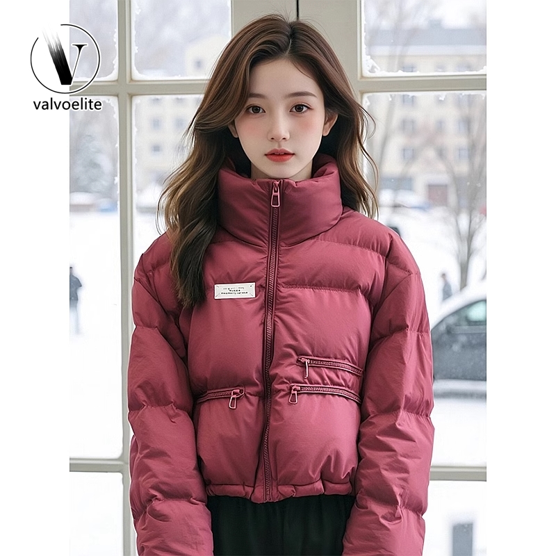 VALVOELITE2024冬季新款短款羽绒棉服女小个子面包服百搭棉衣外套