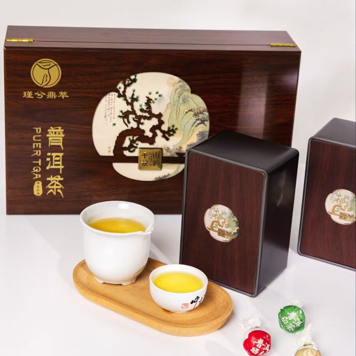 普洱茶邦威茶区古茶龙珠普洱古茶晒红古茶白茶普洱古茶普洱盒装款