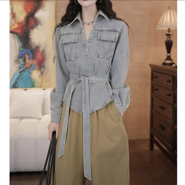 韩系穿搭2025新款牛仔外套春季洋气复古显瘦上衣水洗牛仔外套女