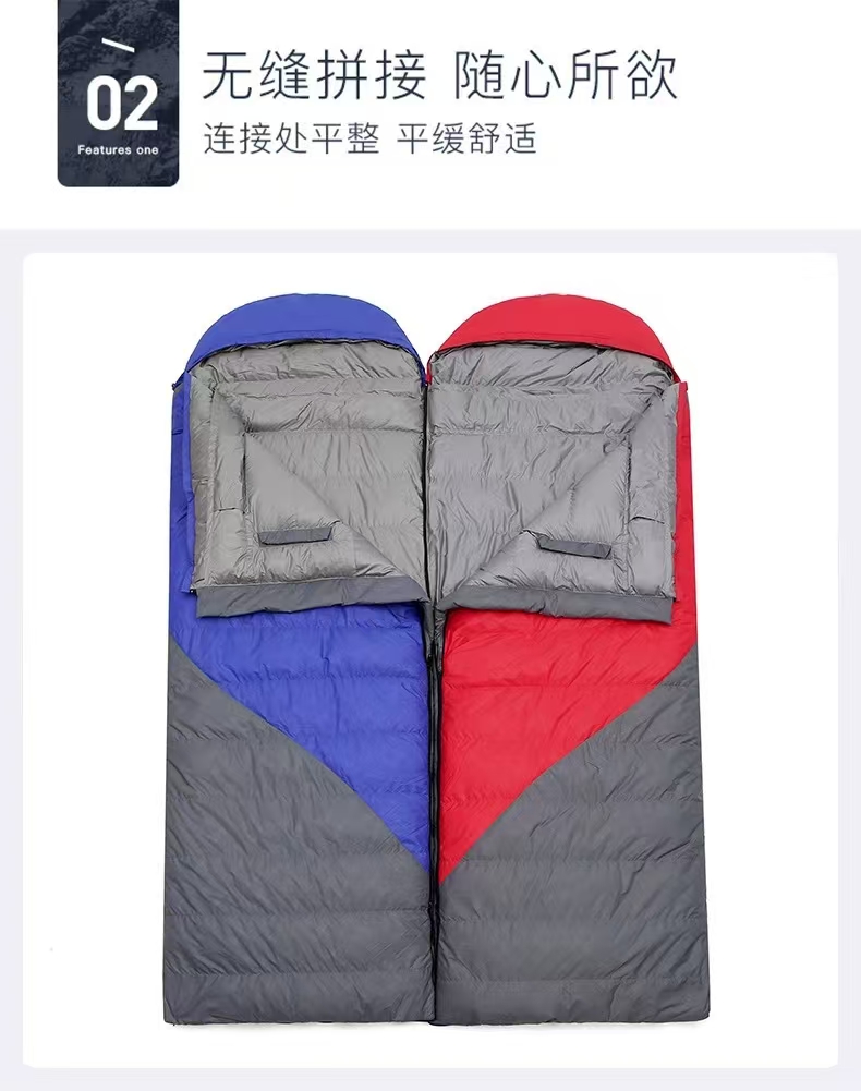 【大牌平替】户外成人加厚可伸手隔脏信封鹅绒睡袋互拼双人四季适用