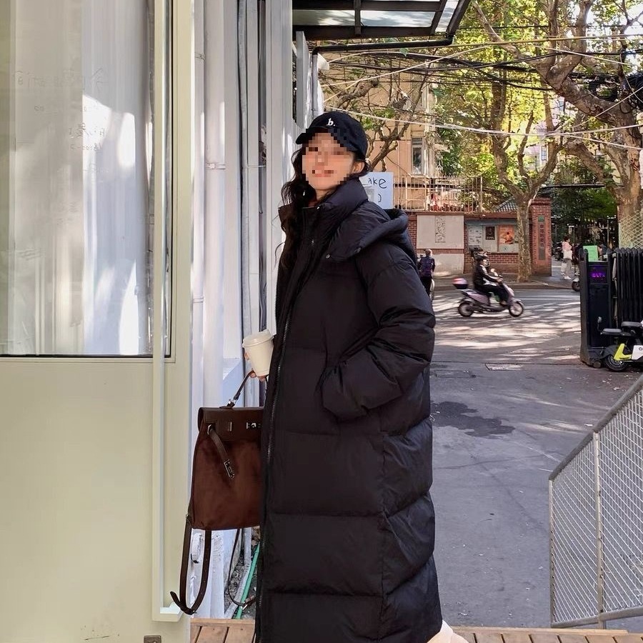 联名新款白鸭绒大被子过膝长款到脚踝羽绒服蓬松加厚连