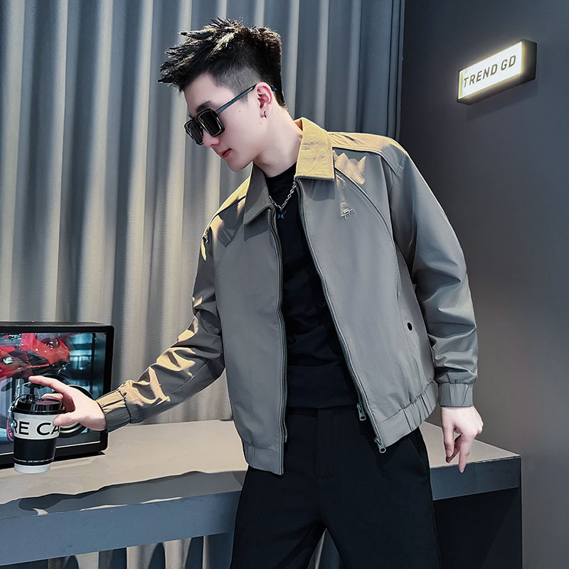 外套男款春秋季潮牌刺绣男装上衣2025新款高级感网红洋气炸街夹克