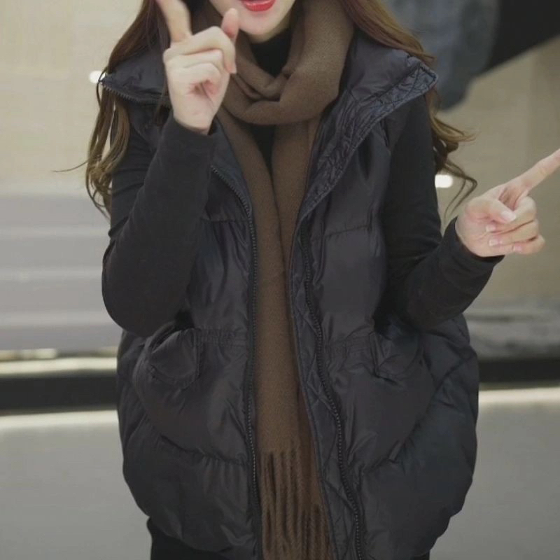 2025年冬季新款羽绒服女短款立领马甲时尚百搭显瘦坎肩背心