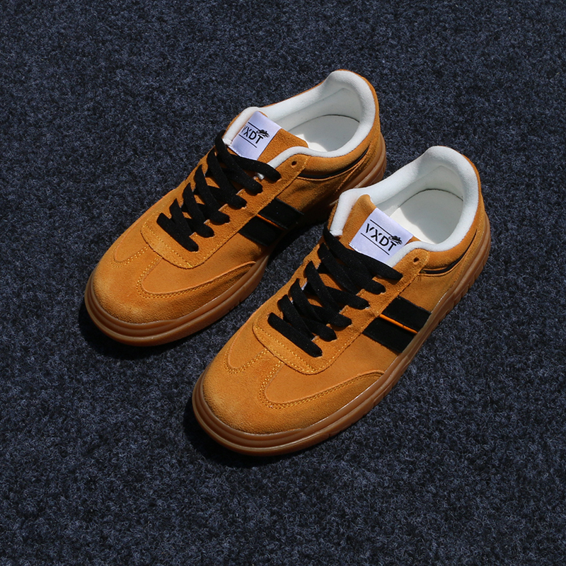 情侣款帆布鞋大码鞋子男款潮流时尚百搭男女透气帆布麦色德训鞋男