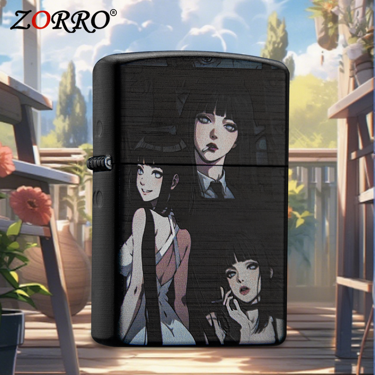 ZORRO经典动漫火影日向雏田可爱防风煤油个性创意定制佐罗打火机