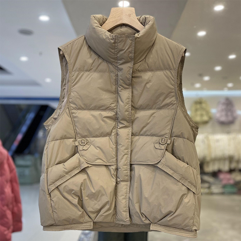 韩版宽松高级感显瘦衣服女2025秋季新款拉链设计感立领无袖马甲