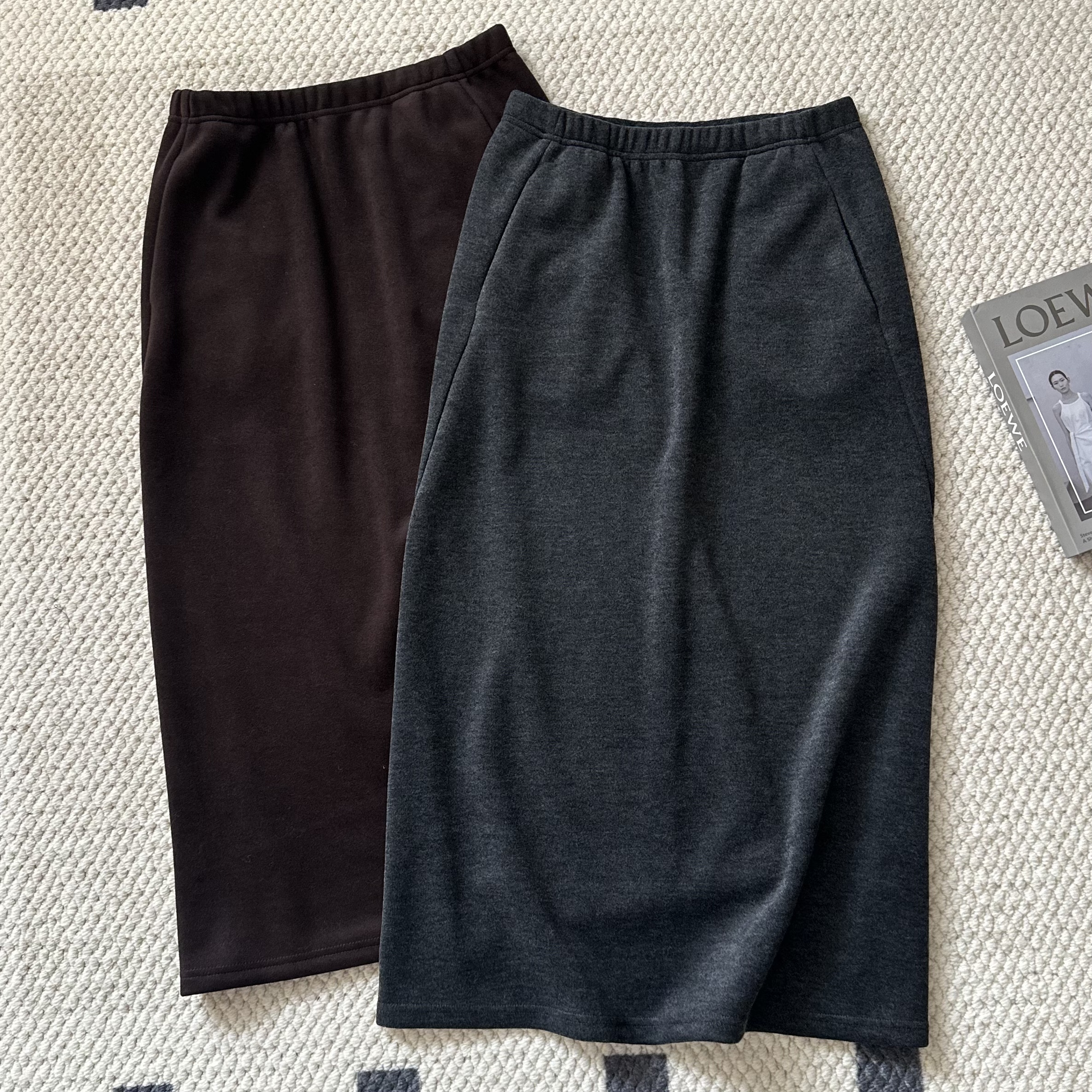 【米可家】秋冬加厚不加绒醋酸羊毛遮胯显瘦半身裙7528