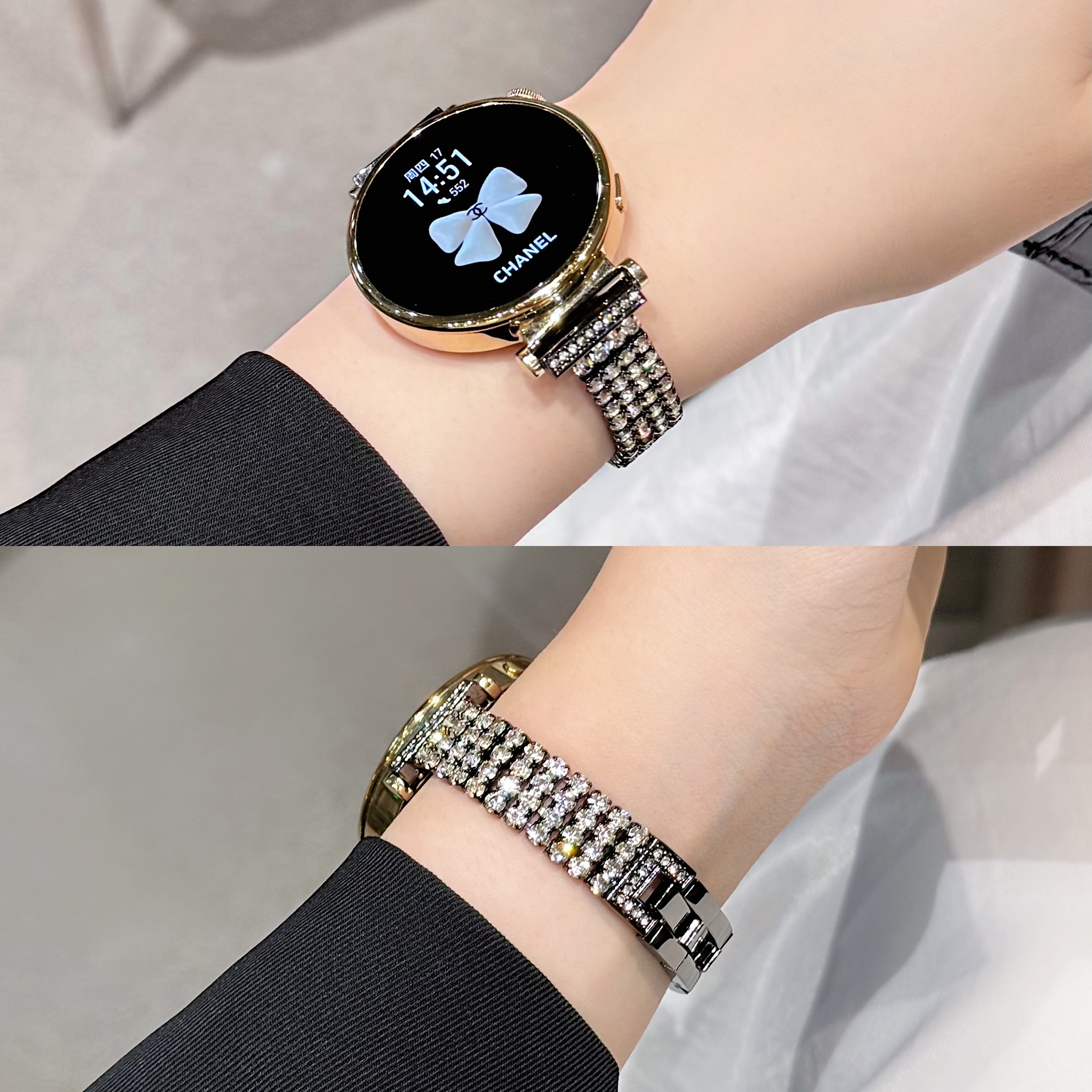 新款高级感镶钻华为gt5表带夏季小香风gt4gt3watch4女华为手表带