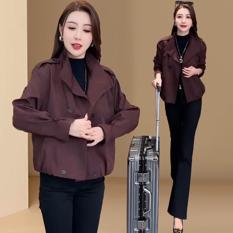 安可拉红外套女2026春秋新款小个子短款韩系宽松休闲百搭夹克上衣