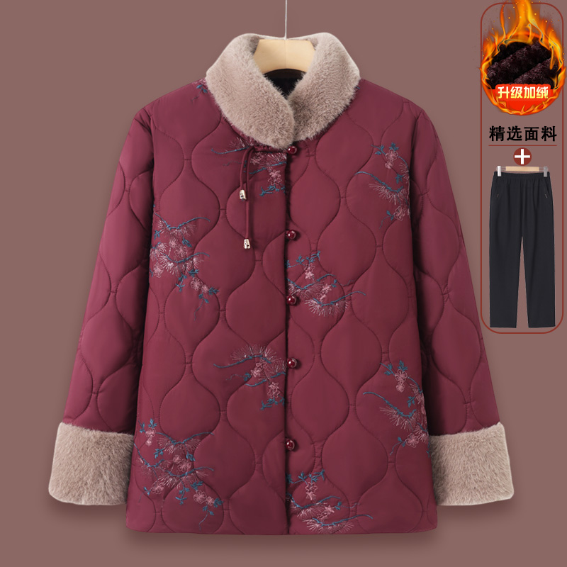 中老年人冬装女奶奶棉衣外套加厚洋气阔太太冬季老人衣服妈妈棉袄