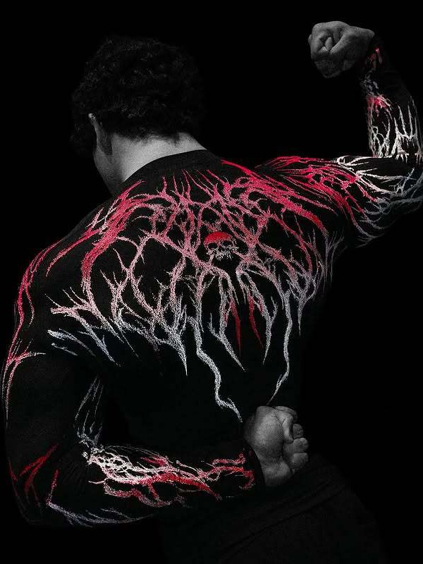 Breathedivinity秋新款梦魇毒液健身长袖运动弹力速干紧身衣男女