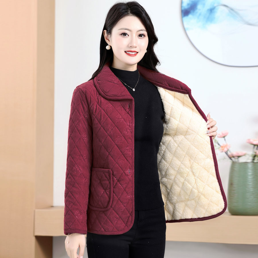 【清仓福利】保暖新款洋气中老年妈妈棉衣宽松外套加绒加厚棉服开衫