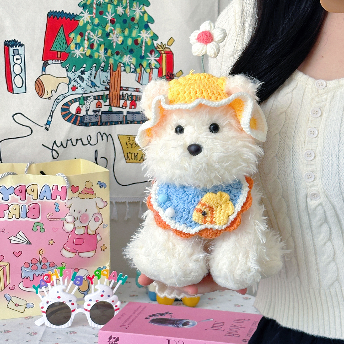 可爱西高地玩偶生日小狗毛绒玩具公仔睡觉抱枕娃娃生日礼物送女生