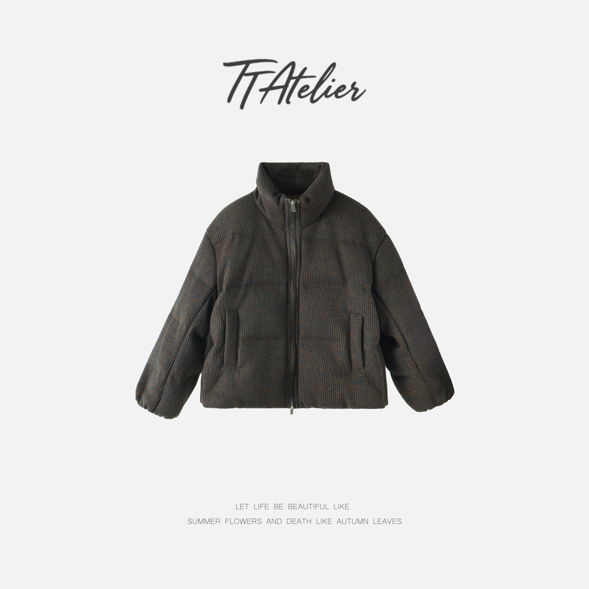 TT设计师【收藏家】复古感时尚松弛感立领白鹅绒羽绒服TT191630