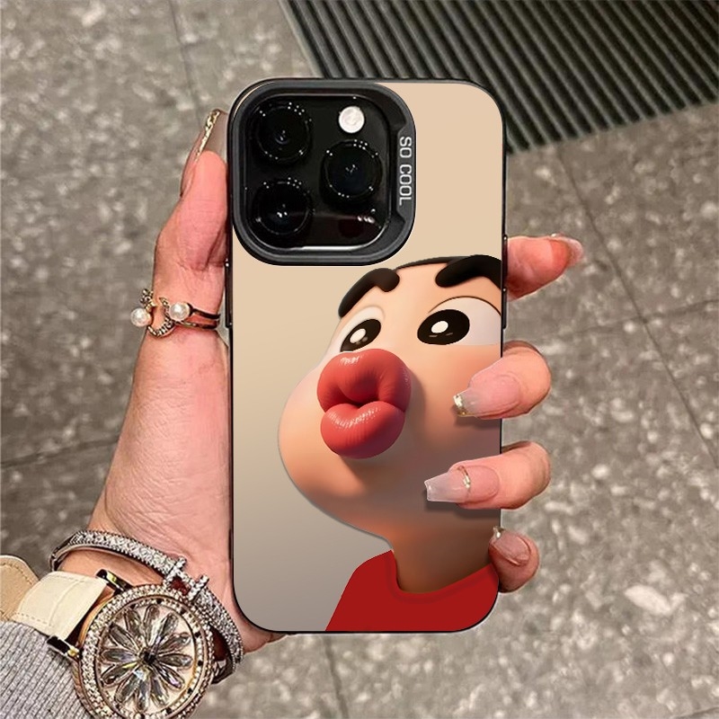 适用于搞怪小新苹果16promax彩银imd手机壳新款华为oppovivo小米