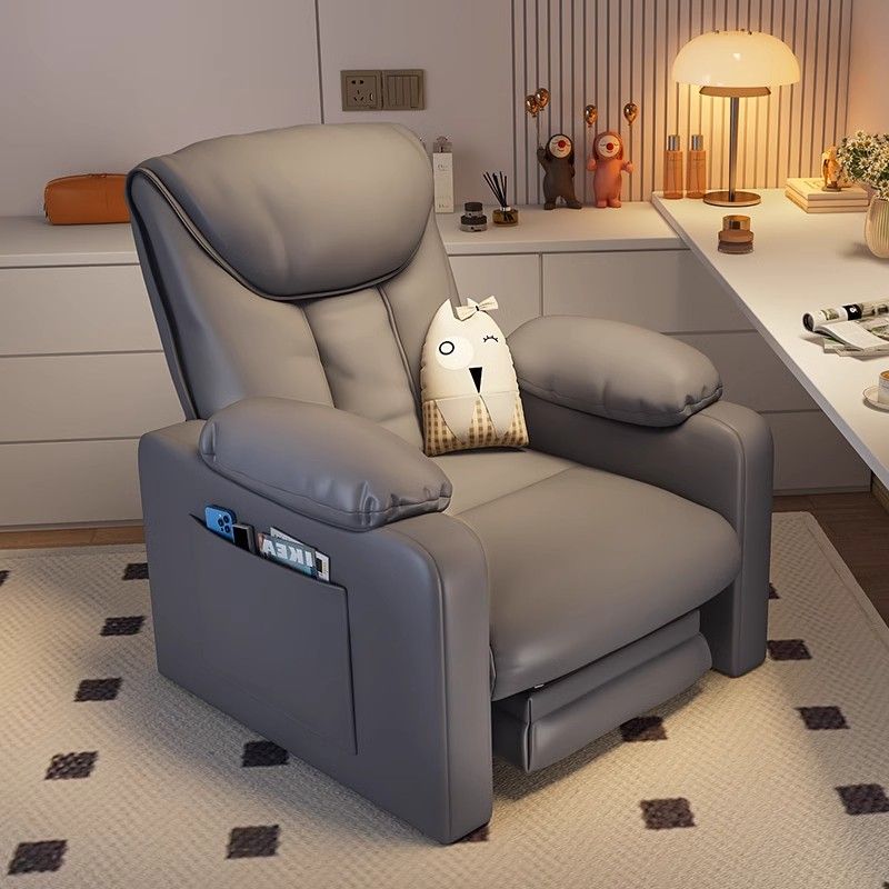 头等舱椅大气沙发椅头层牛皮可躺皮质椅舒适久坐卧室网吧沙发懒人