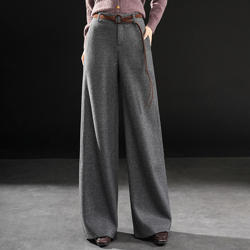 哥弟阿玛施正休闲裤高腰加绒加厚阔腿裤冬季秋冬时尚长裤厚款裤子