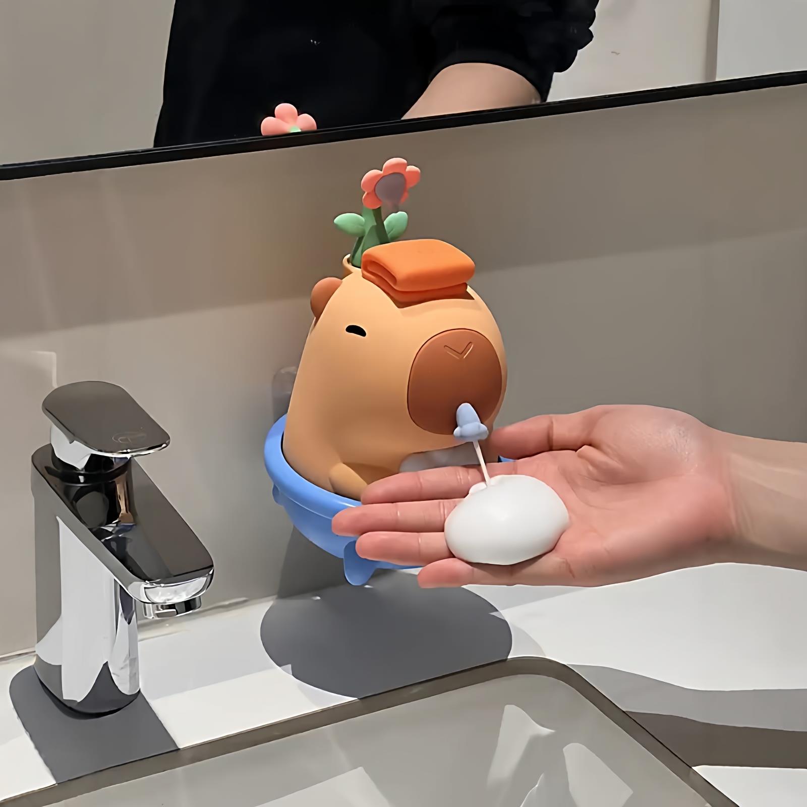 卡皮巴拉洗手机家用浴室洗漱台自动感应泡沫机可爱卡通儿童皂液器