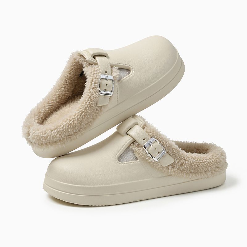 2025年新款防水厚底拖鞋秋冬季室内家居防滑保暖外穿时尚女款