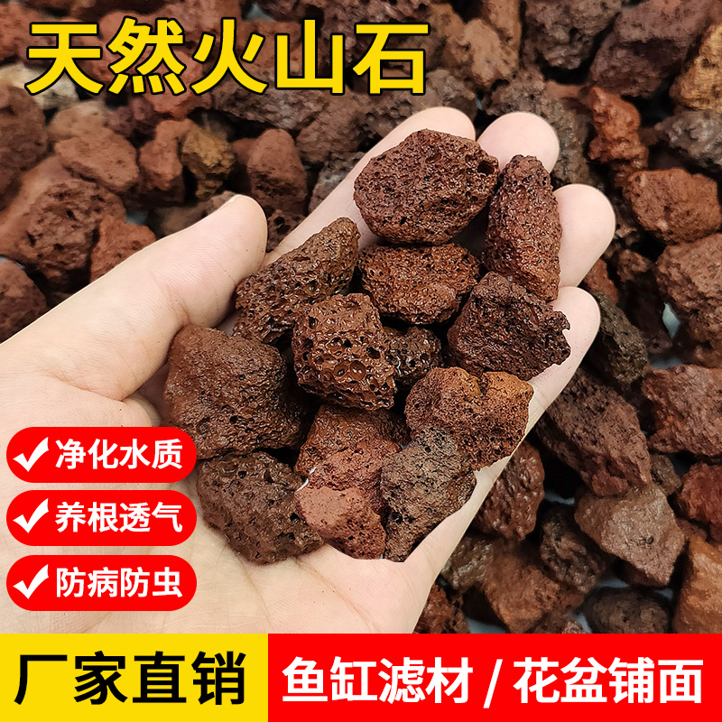 鱼缸专用滤材过滤净化养鱼生态火山石铺底多肉鱼缸造景石