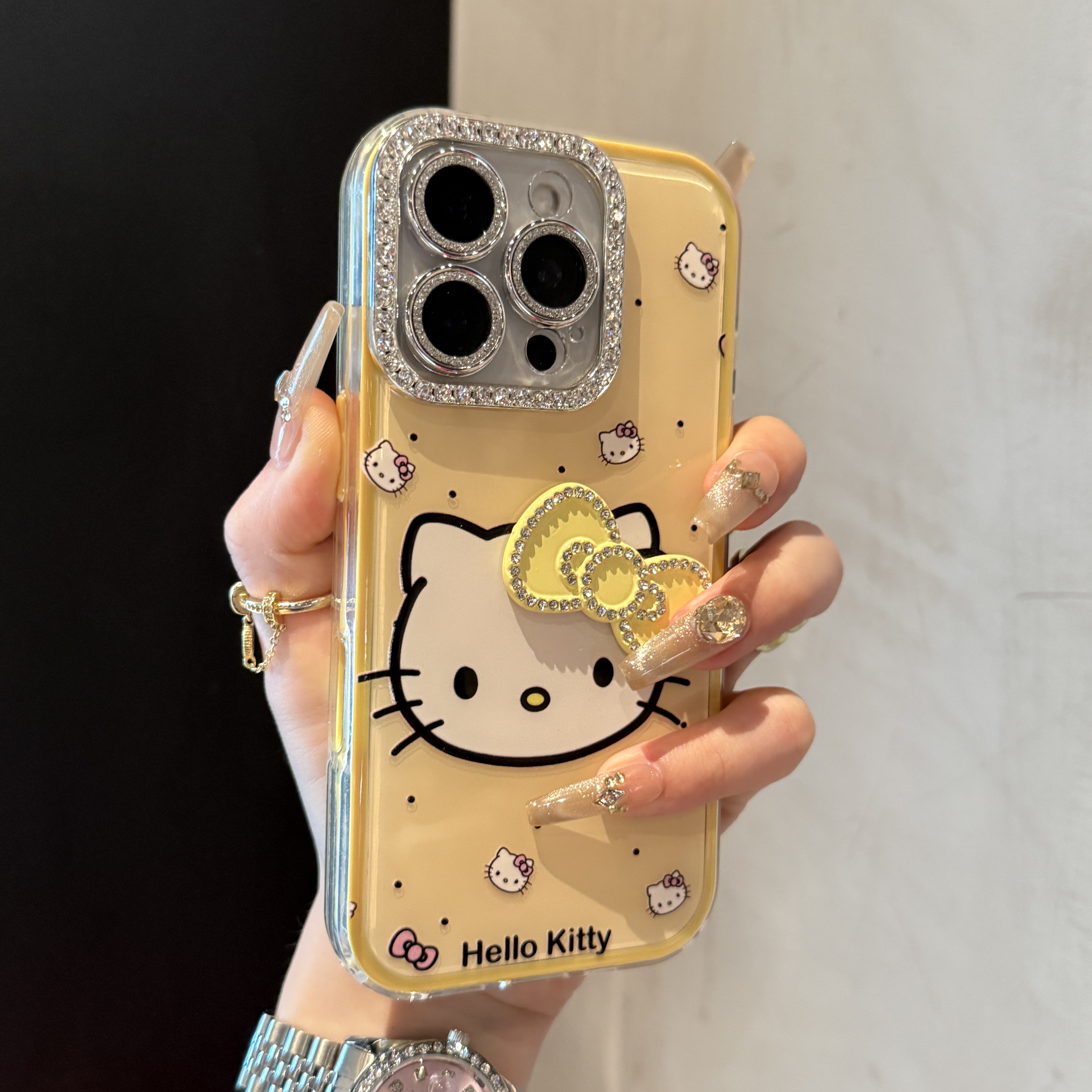 高颜值立体蝴蝶结KT猫适用iPhone16promax手机壳15pro苹果手机壳