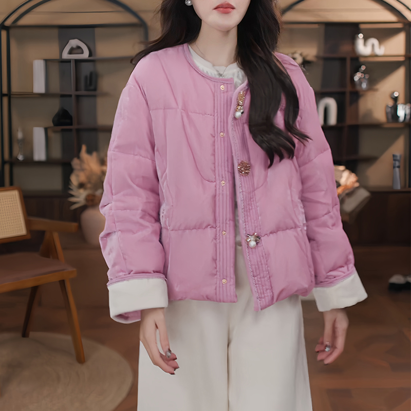 高端拼色设计感气质显瘦显白棉服女2025冬季新款时尚潮流减龄衣服