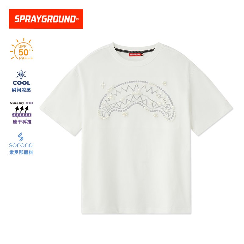 SPRAYGROUND鲨鱼嘴短袖T恤珍珠速干凉感防晒情侣潮流DR WE120237
