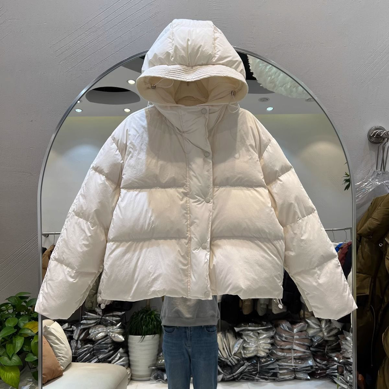 连帽减龄设计感休闲宽松短款小个子棉服外套女百搭面包服棉袄洋气