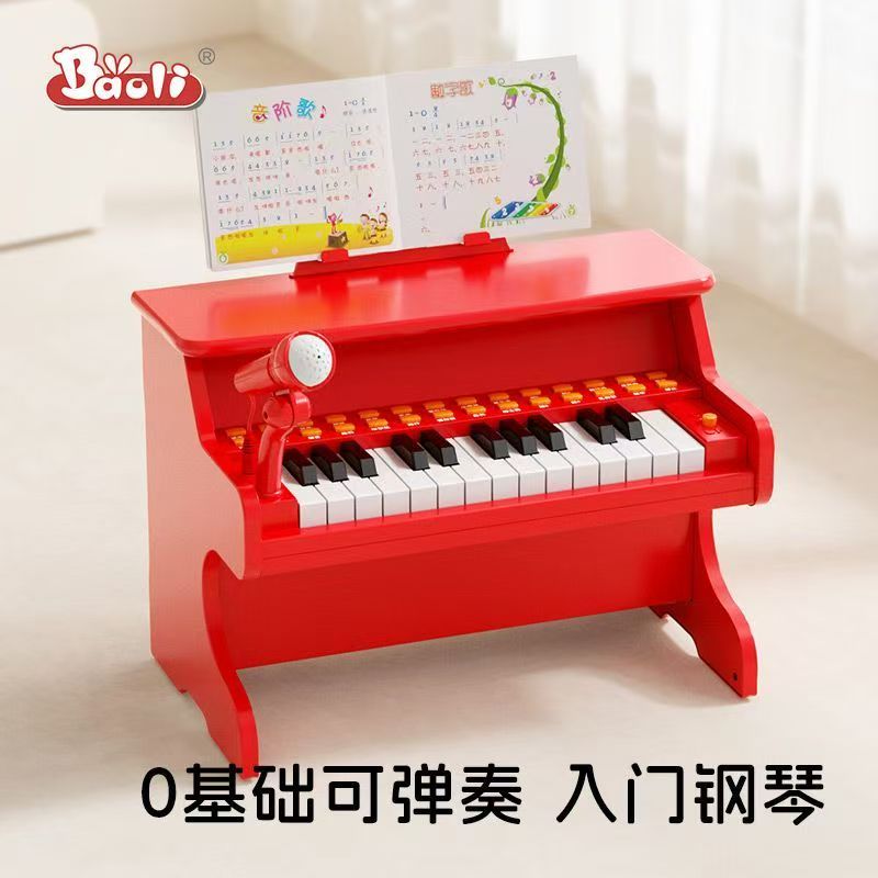 BAOLI宝丽钢琴玩具音乐电子琴可弹奏带话筒入门 科学实验