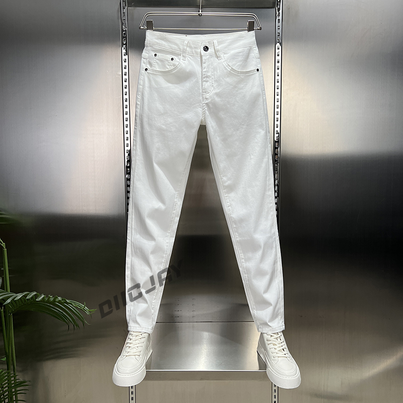 【三防】夏季薄款修身小直筒男士高端弹力百搭牛仔裤小直筒九分裤