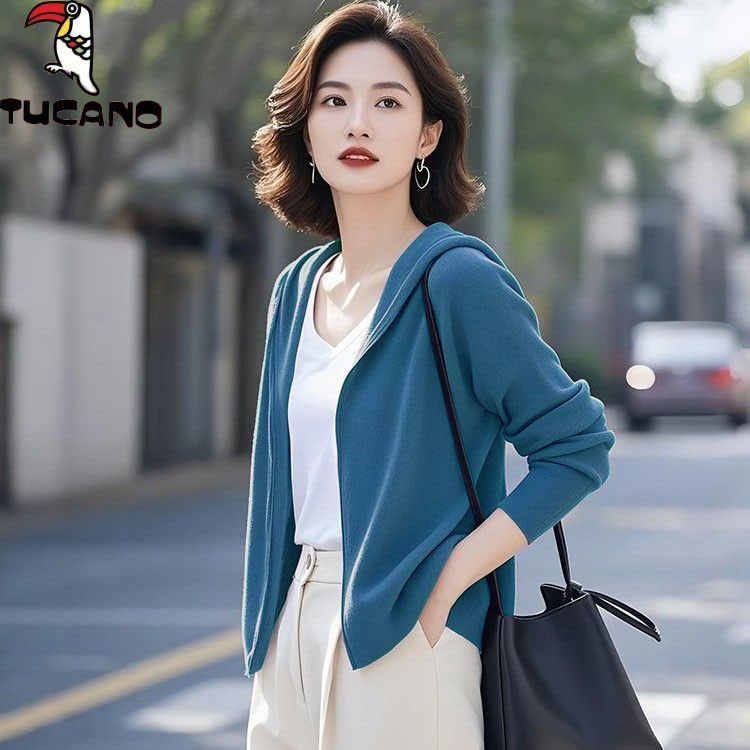 啄木鸟2025秋季新款高街设计感洋气卫衣女连帽拉链百搭上衣外套潮