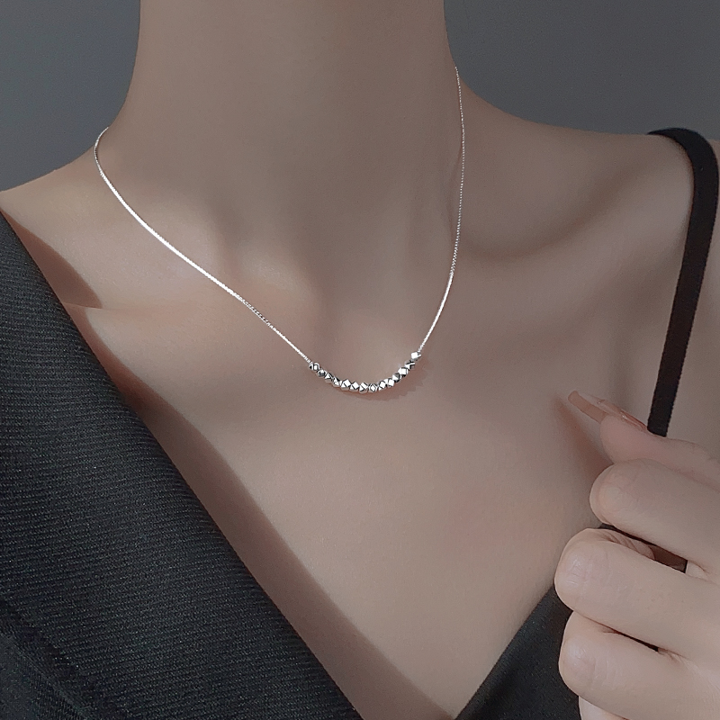 坠链均足银 990足银碎银几两项链女2025爆款时尚小众颈链配饰坠链
