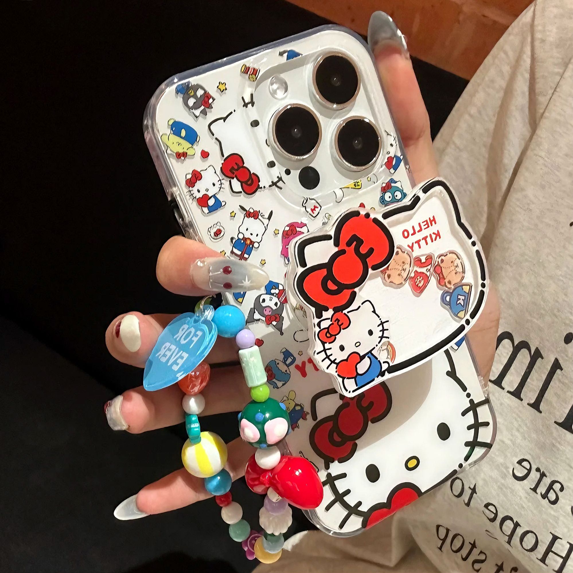 日韩KT摇摇乐适用iPhone15苹果16/13链条手机壳华为vivo小米oppo