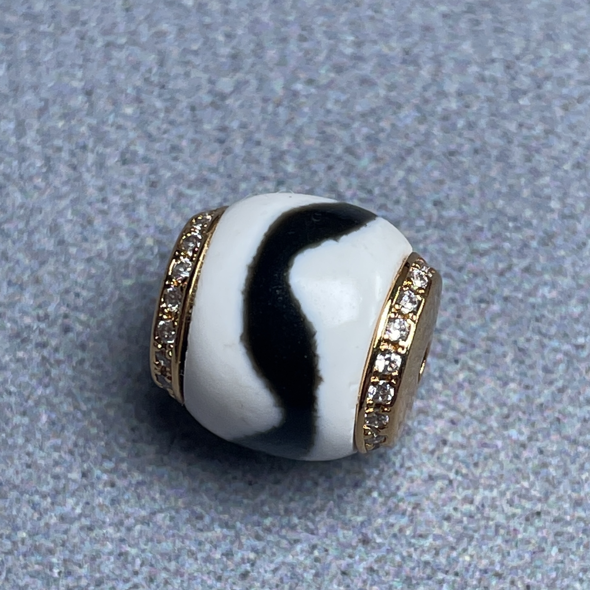 老料珠改虎牙图腾配顶珠腰珠配珠文玩配饰尺寸10mm左右