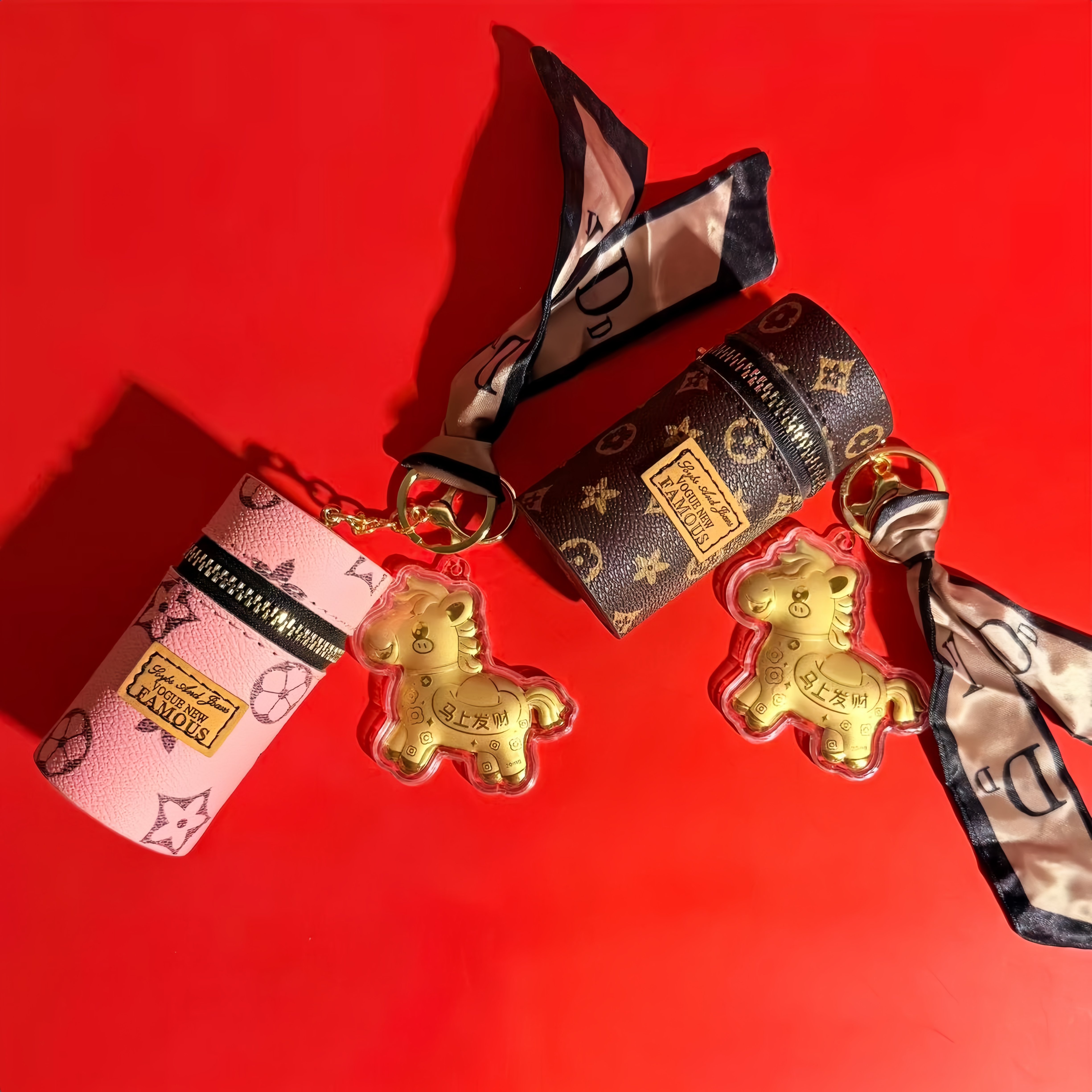 水贝新款马上发财钥匙扣小水桶包包口红包送女友闺蜜生日礼物批发