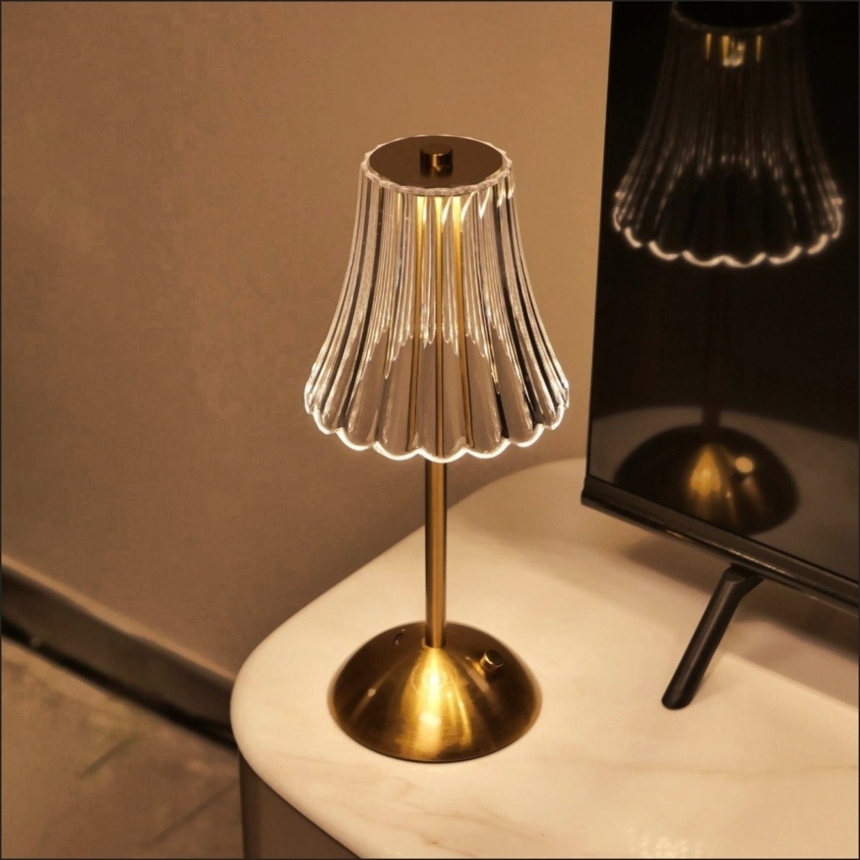 复古触摸台灯北欧轻奢氛围灯USB充电小夜灯卧室床头金属桌灯L