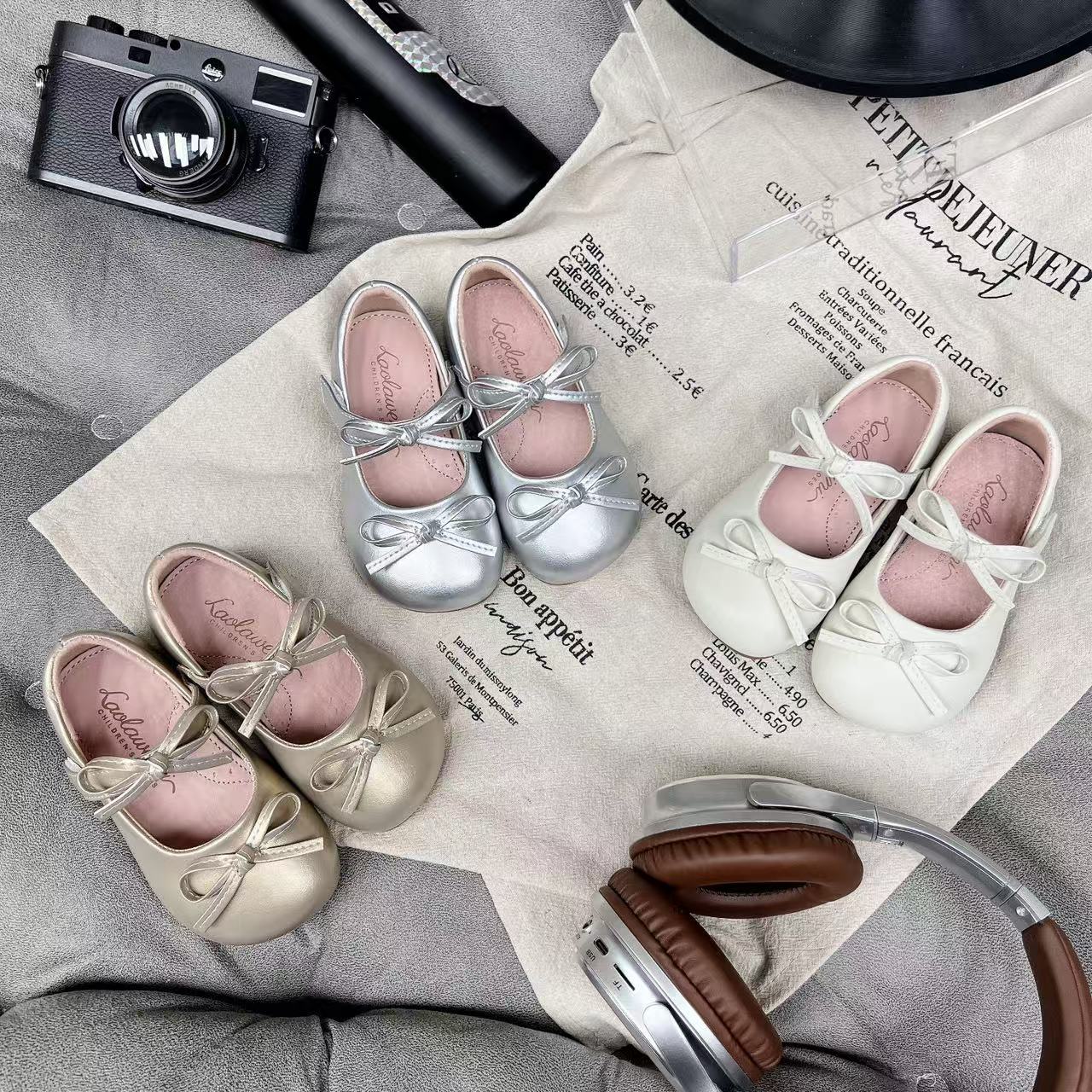 女童皮鞋新款甜美蝴蝶结公主鞋韩式礼服鞋软底洋气单鞋LLWN636