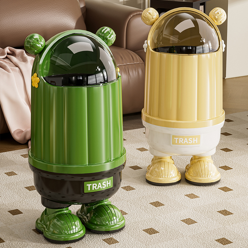 橱明星高颜值仙人掌垃圾桶家用大容量带盖浴室收纳桶客厅可爱摆件