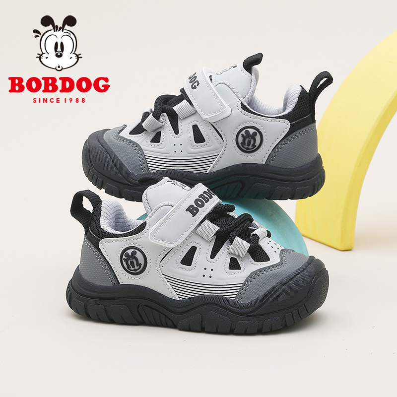 巴布豆童鞋春秋新款运动鞋防滑软底小童学步鞋儿童休闲鞋机能鞋子